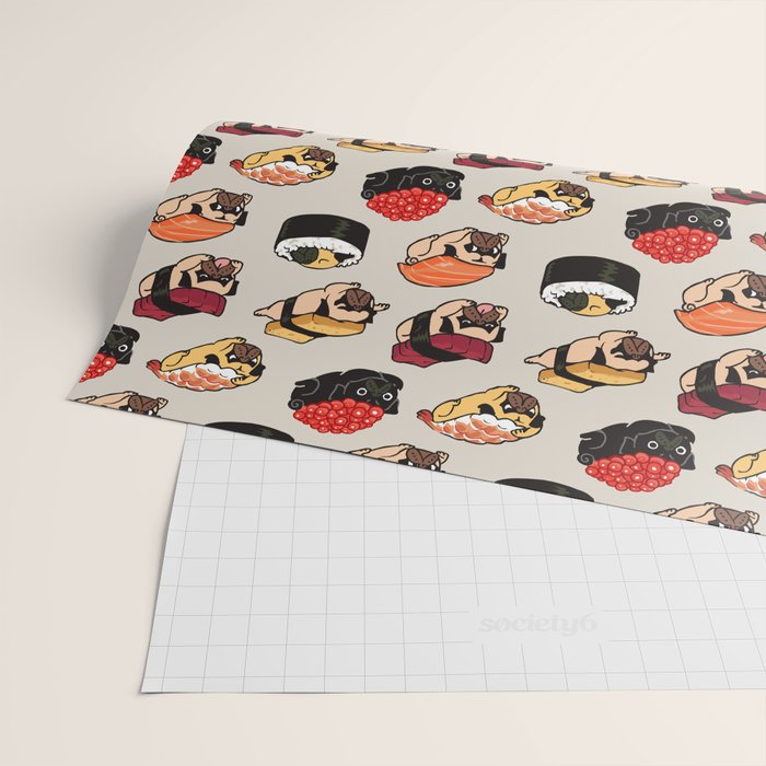 Sushi Pug Wrapping Paper Gallery Image 2