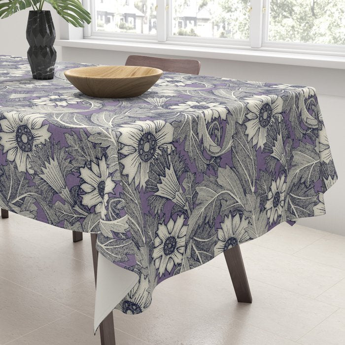 acanthus navy blue violet Tablecloth Gallery Image 3