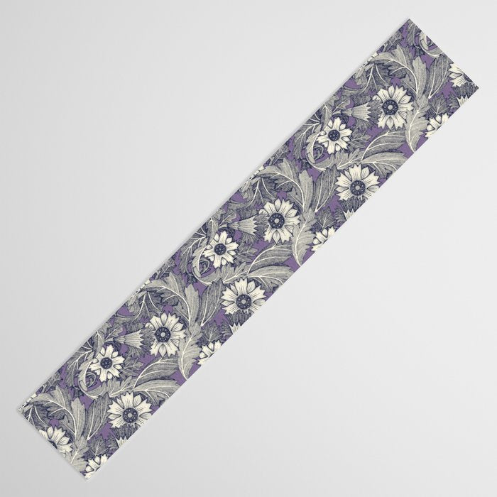 acanthus navy blue violet Table Runner Gallery Image 3