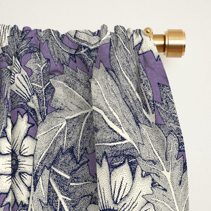 acanthus navy blue violet Window Curtain Gallery Image 2