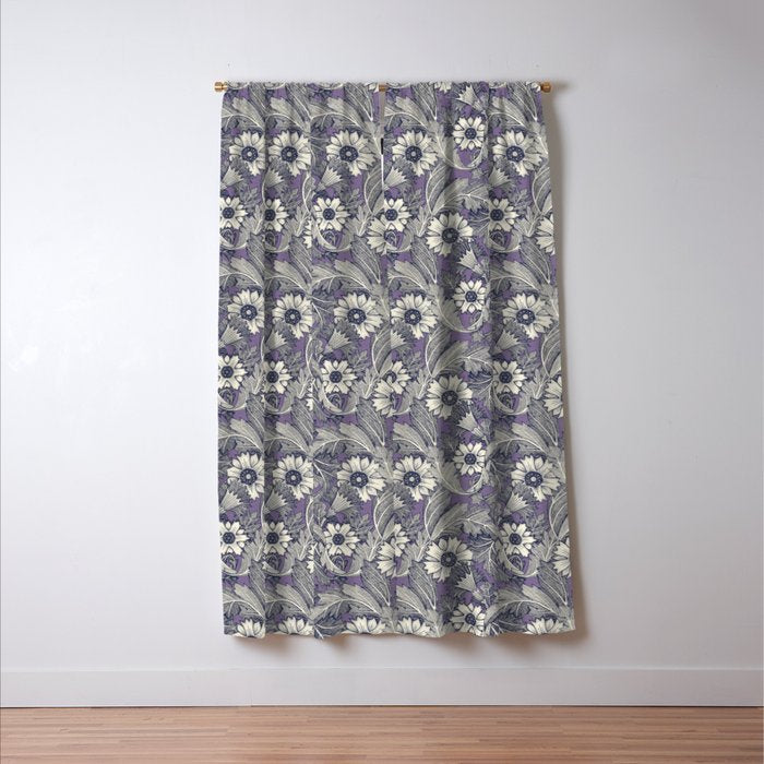 acanthus navy blue violet Window Curtain Gallery Image 3