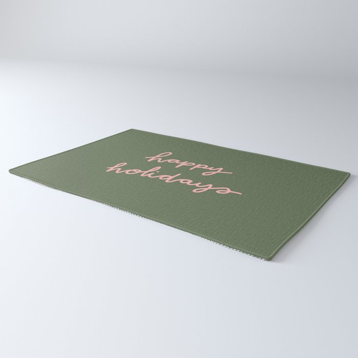 Happy Holidays Green & Pink Rug Gallery Image 3