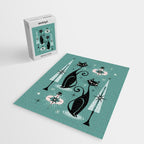 Mid Century Meow Atomic Kitty Christmas ©studioxtine Jigsaw Puzzle Gallery Image 2
