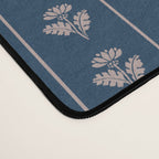 Vintage Cottage Flowers and Stripes Dark Blue and Taupe Pattern Desk Mat Gallery Image 4