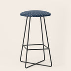 Vintage Cottage Flowers and Stripes Dark Blue and Taupe Pattern Stool Gallery Image 1