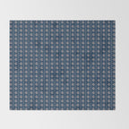 Vintage Cottage Flowers and Stripes Dark Blue and Taupe Pattern Throw Blanket Gallery Image 2
