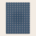 Vintage Cottage Flowers and Stripes Dark Blue and Taupe Pattern Notebook Gallery Image 4