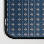 Vintage Cottage Flowers and Stripes Dark Blue and Taupe Pattern Laptop Sleeve Gallery Image 3