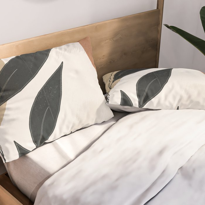 Abstract Art Tropical Leaves 5 Pillow Sham Gallery Image 2