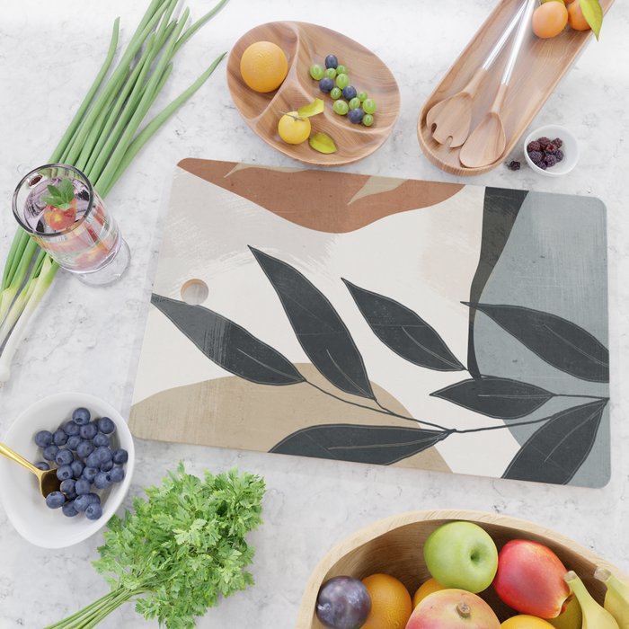 Abstract Art Tropical Leaves 5 Cutting Board Gallery Image 2