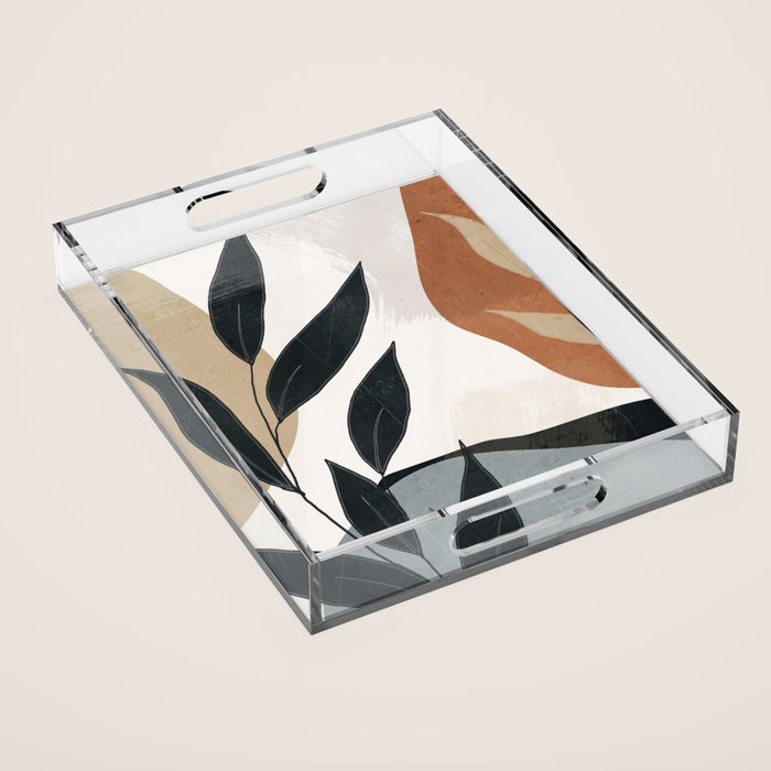 Abstract Art Tropical Leaves 5 Acrylic Tray Gallery Image 1