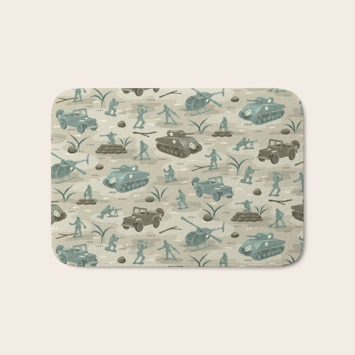 Little Green Toy Soldiers Bath Mat Gallery Image 1