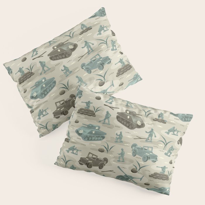 Little Green Toy Soldiers Pillow Sham Gallery Image 3