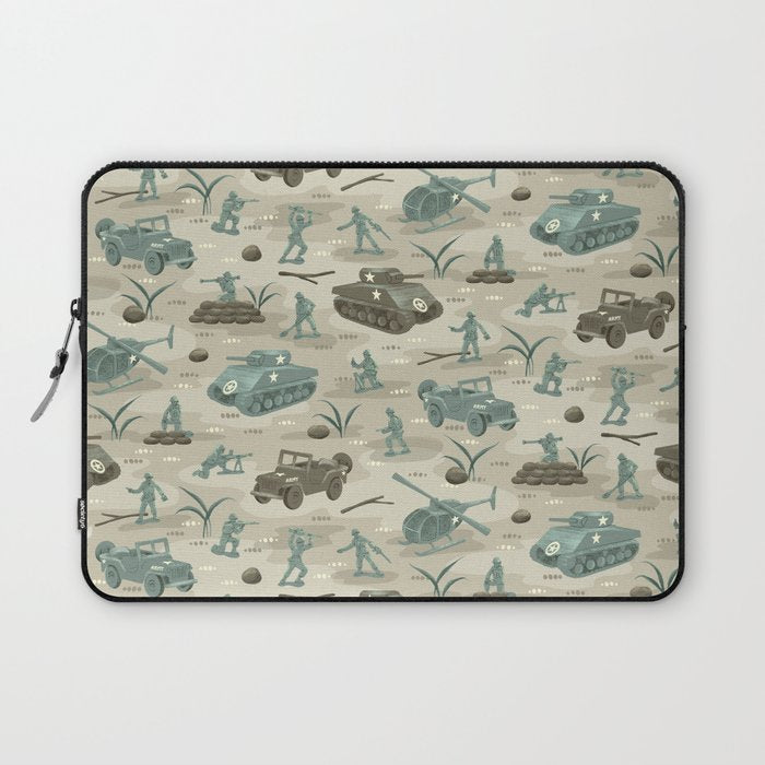 Little Green Toy Soldiers Laptop Sleeve Gallery Image 1