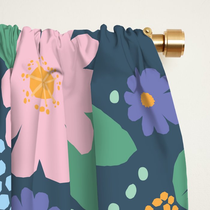 Pink and violet florals Window Curtain Gallery Image 2
