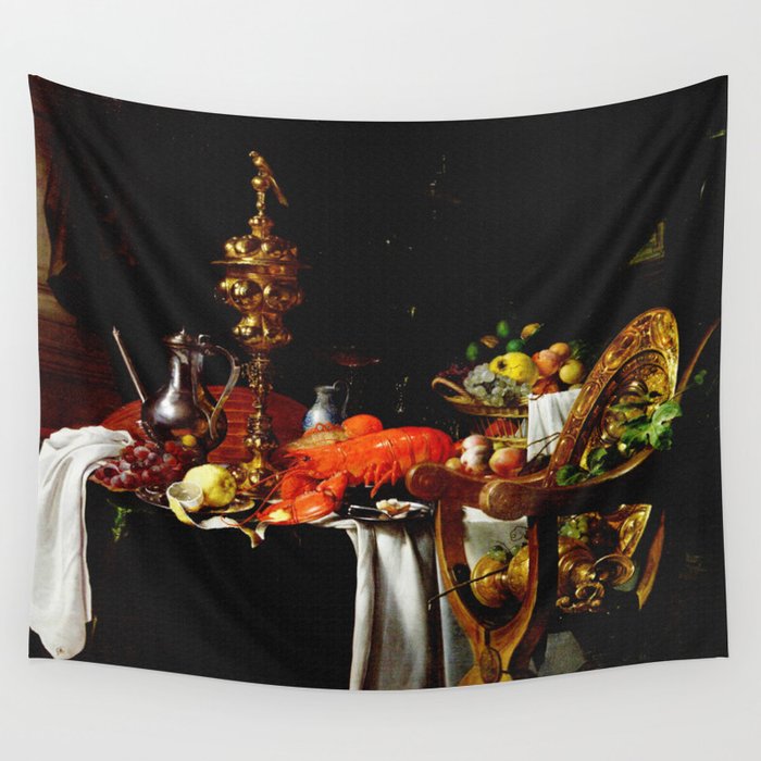 Jan Davidsz. de Heem Still Life With Lobster & Lemon Wall Tapestry Gallery Image 1