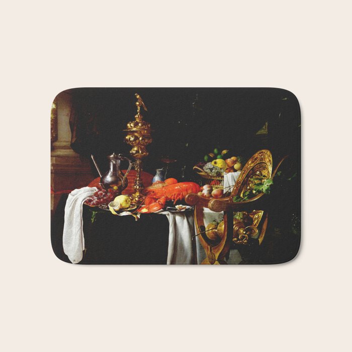 Jan Davidsz. de Heem Still Life With Lobster & Lemon Bath Mat Gallery Image 1