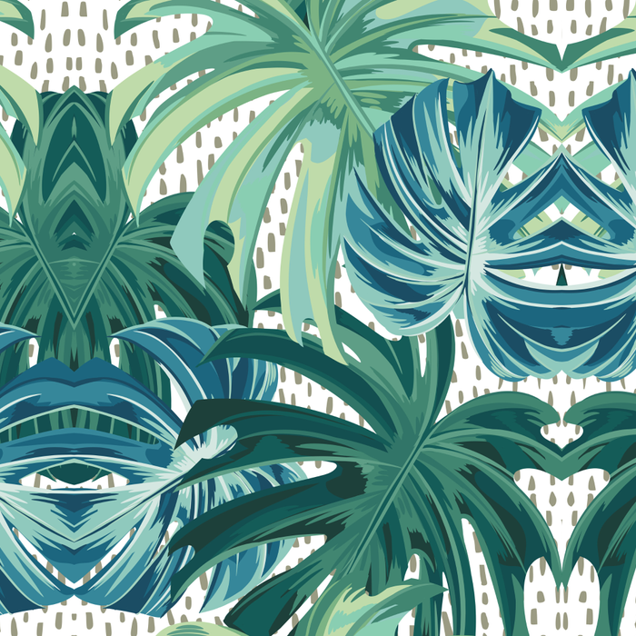 Tropical Palms, Green and Blue, Abstract Coffee Mug Gallery Image 2