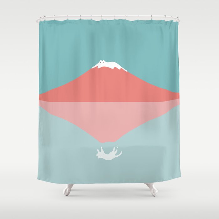 Cat Landscape 194: Reflection Shower Curtain Gallery Image 1