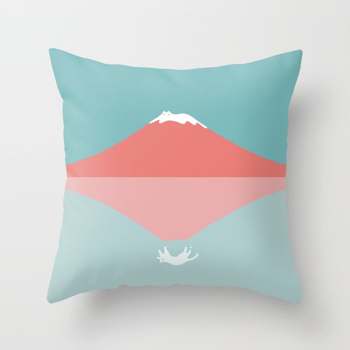 Cat Landscape 194: Reflection Throw Pillow Gallery Image 6