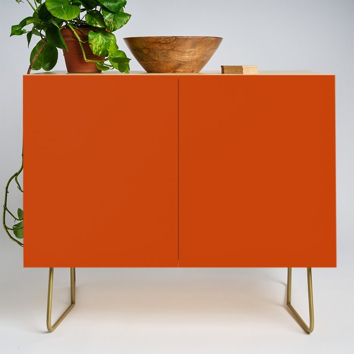 Rusty Burnt Orange Solid Rich Rust Colour Credenza Gallery Image 1