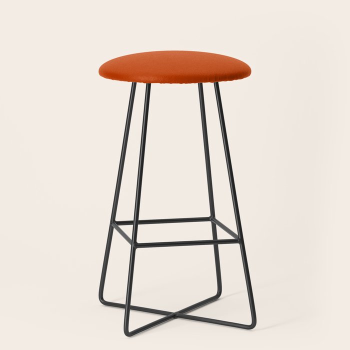 Rusty Burnt Orange Solid Rich Rust Colour Stool Gallery Image 1