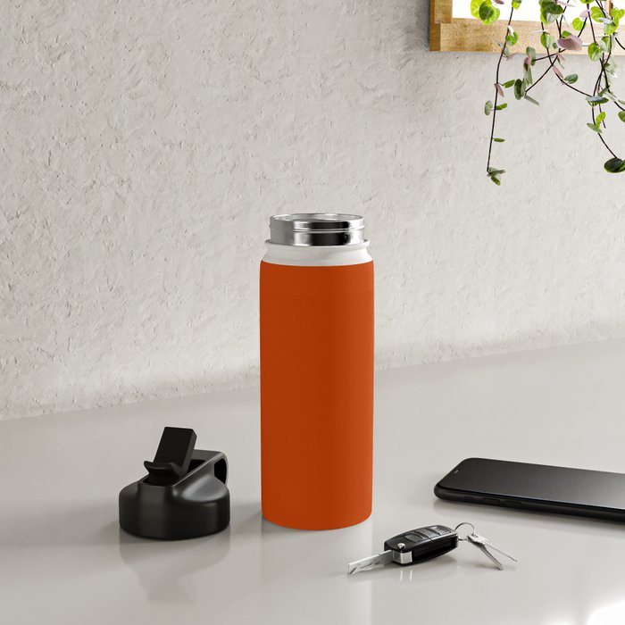 Rusty Burnt Orange Solid Rich Rust Colour Water Bottle Gallery Image 4