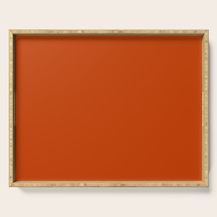 Rusty Burnt Orange Solid Rich Rust Colour Serving Tray Gallery Image 1