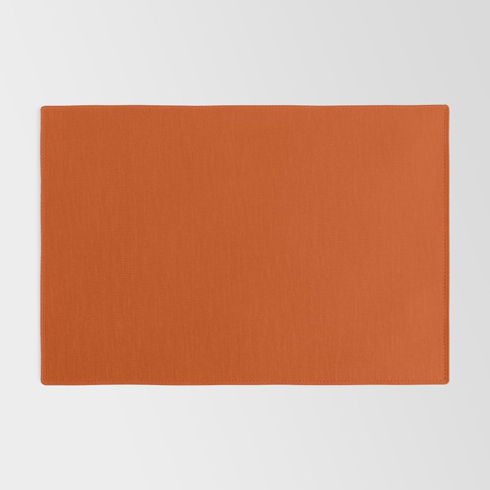 Rusty Burnt Orange Solid Rich Rust Colour Rug Gallery Image 2