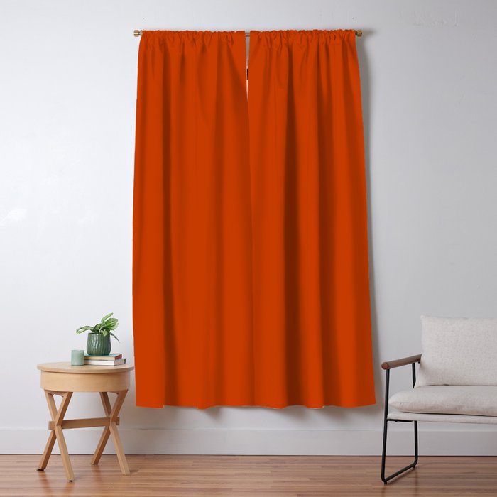 Rusty Burnt Orange Solid Rich Rust Colour Window Curtain Gallery Image 5
