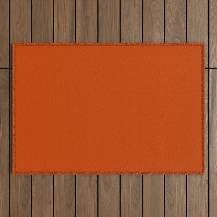 Rusty Burnt Orange Solid Rich Rust Colour Outdoor Rug Gallery Image 1
