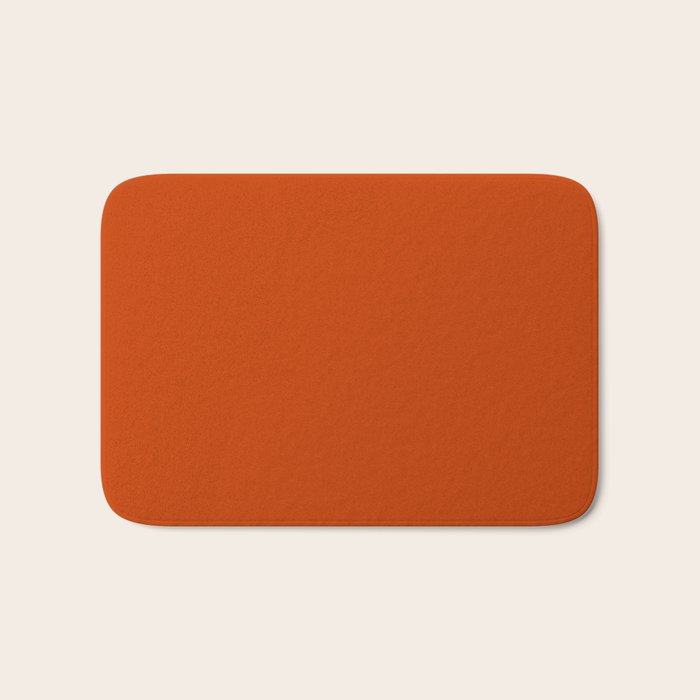 Rusty Burnt Orange Solid Rich Rust Colour Bath Mat Gallery Image 1