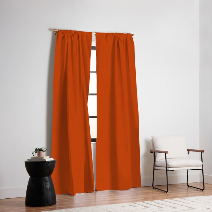Rusty Burnt Orange Solid Rich Rust Colour Window Curtain Gallery Image 2