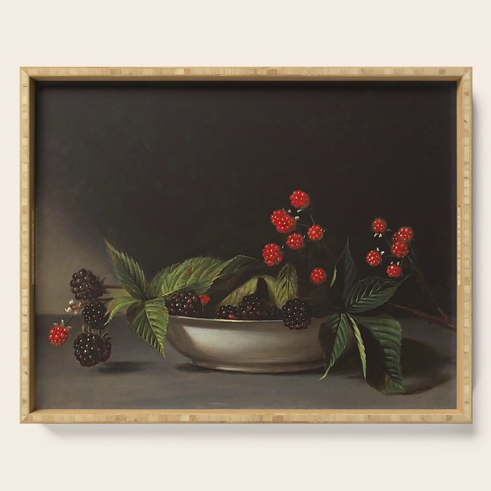 Blackberries - Raphaelle Peale - c.1813 Oil Paintig Serving Tray Gallery Image 1