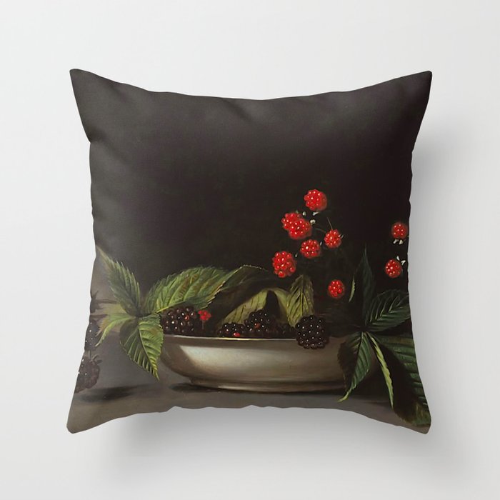 Blackberries - Raphaelle Peale - c.1813 Oil Paintig Throw Pillow Gallery Image 6