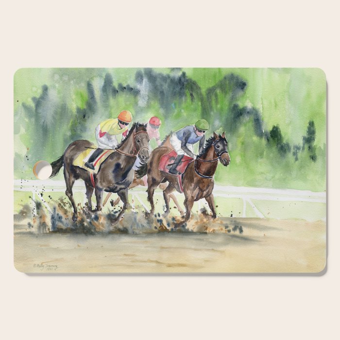 Horse Racing 2 Cutting Board Gallery Image 1