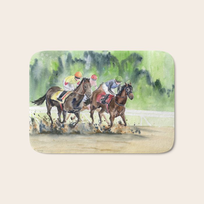 Horse Racing 2 Bath Mat Gallery Image 1