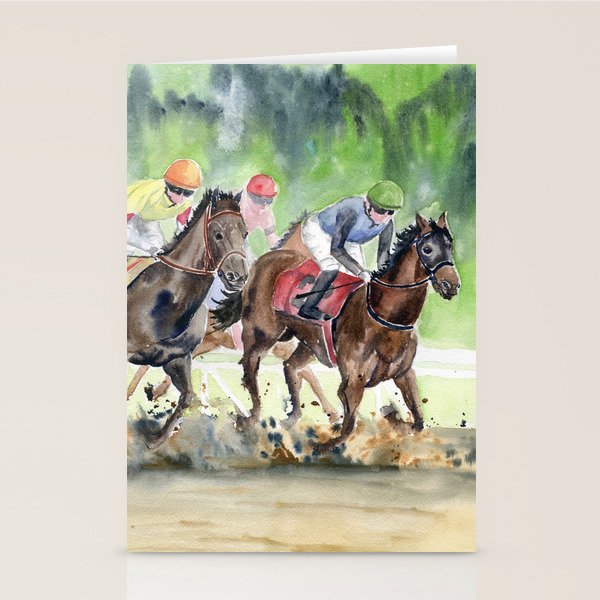 Horse Racing 2 Stationery Card Gallery Image 1