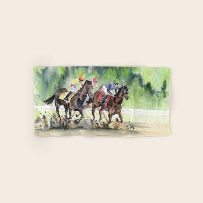 Horse Racing 2 Bath Towel Gallery Image 1