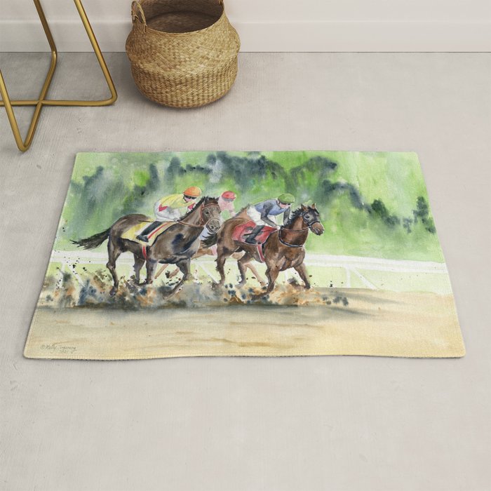 Horse Racing 2 Rug Gallery Image 1