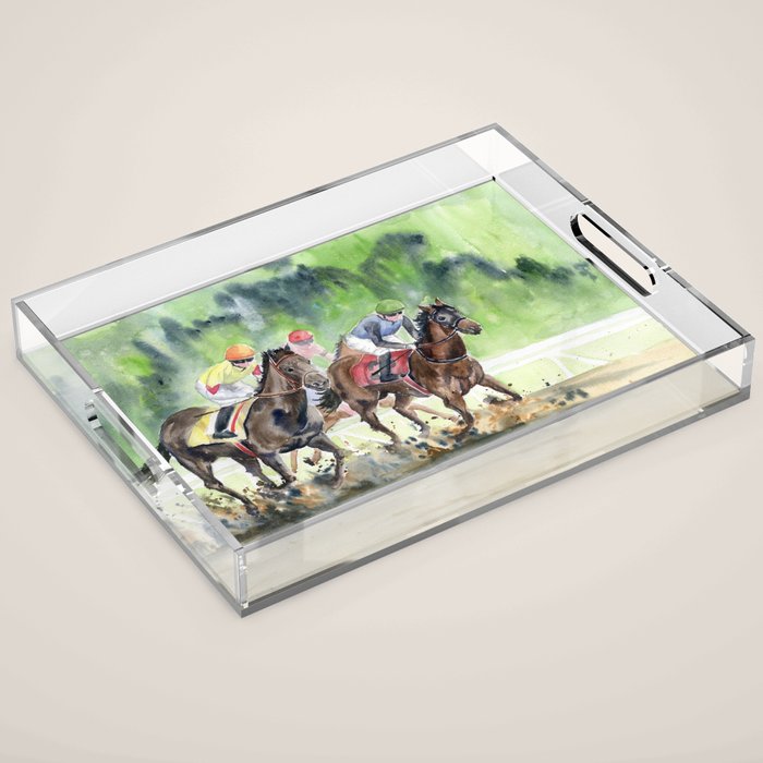 Horse Racing 2 Acrylic Tray Gallery Image 1