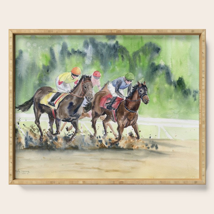 Horse Racing 2 Serving Tray Gallery Image 1