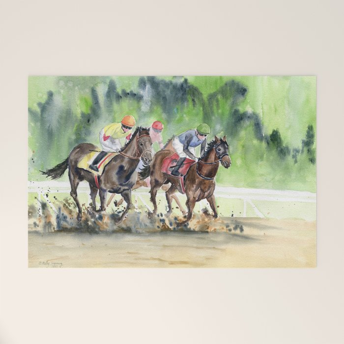 Horse Racing 2 Welcome Mat Gallery Image 1