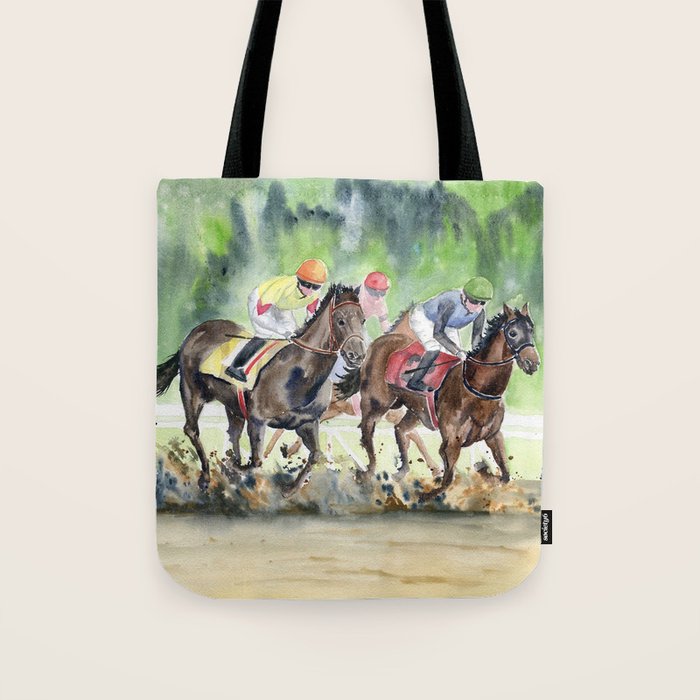 Horse Racing 2 Tote Bag Gallery Image 1