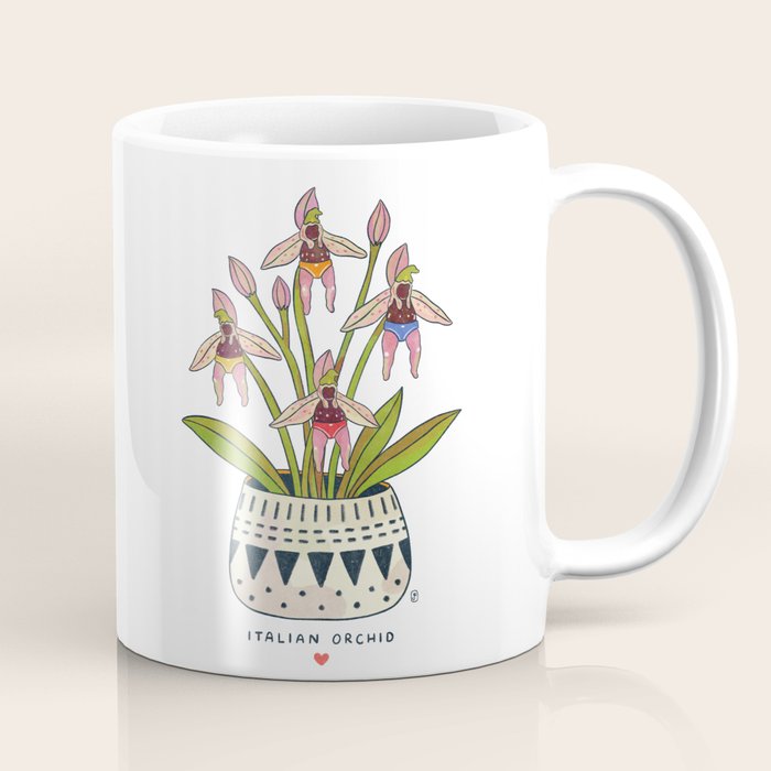 Italian Orchid Cute Botanical Illustration Coffee Mug Gallery Image 1