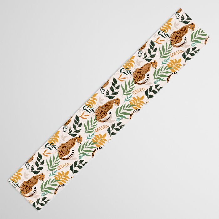 Spring Cheetah Pattern I - Green and Yellow Table Runner Gallery Image 3