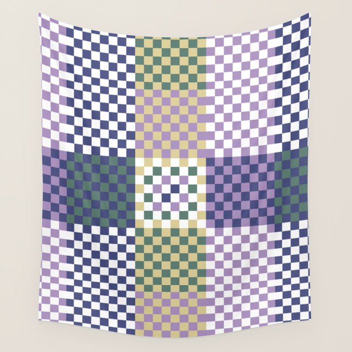 Bold colors block grid C Wall Tapestry Gallery Image 4