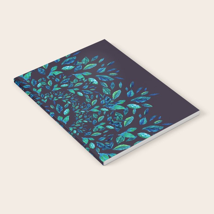 Blue Leaves Mandala Notebook Gallery Image 1