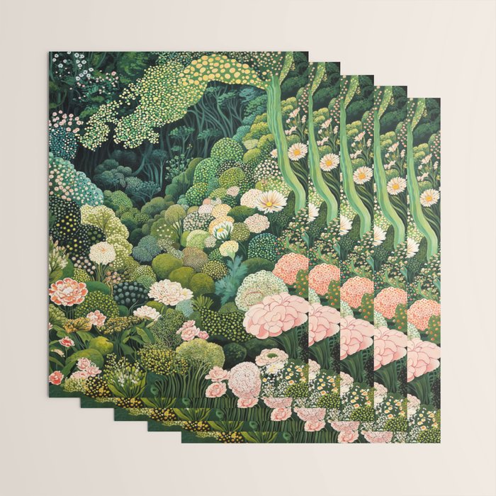 Maximalist Art Botanical Poster Flower Print Polkadot Pattern Floral Art Forest Wall Art Pastel Art Wrapping Paper Gallery Image 3