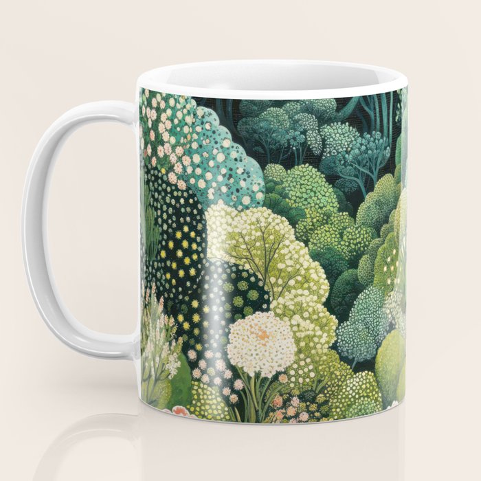 Maximalist Art Botanical Poster Flower Print Polkadot Pattern Floral Art Forest Wall Art Pastel Art Coffee Mug Gallery Image 3